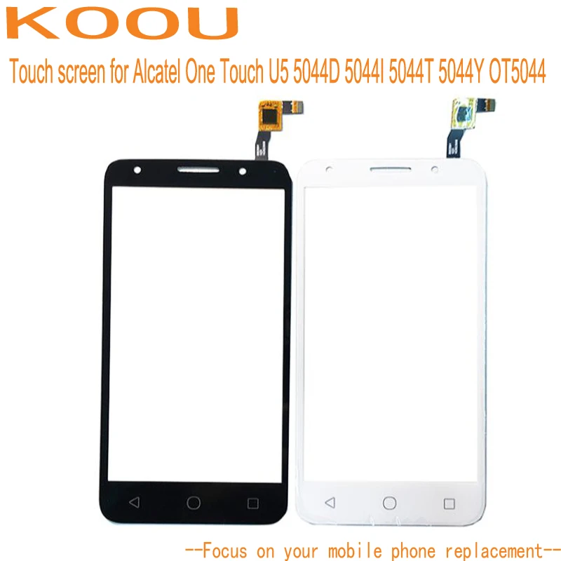 

Touch Screen Sensor Alcatel One Touch U5 5044D 5044I 5044T 5044Y OT5044 5.0'' Digitizer Assembly Replacement Parts Black White