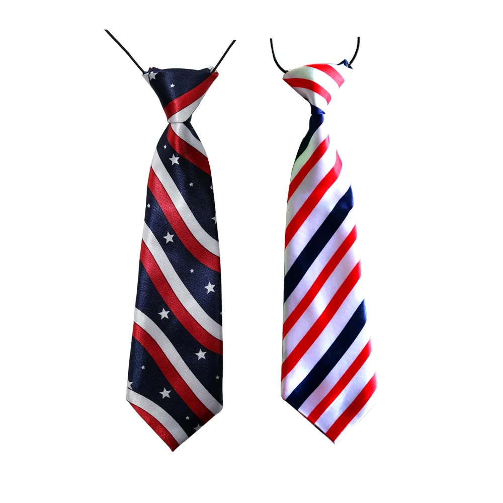 

100PC/Lot Large Dog Ties for 4th July Red/White/Blue Stripes Big Dogs Neckties Dog Ties Pet Supplies