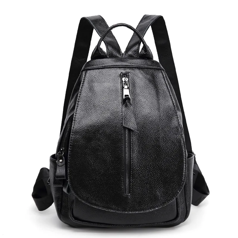 

Unisex Cowhide Backpack Calf Leather Backpacks Women Mochila Feminina Zipper Backpack Bookbags Unisex Bag