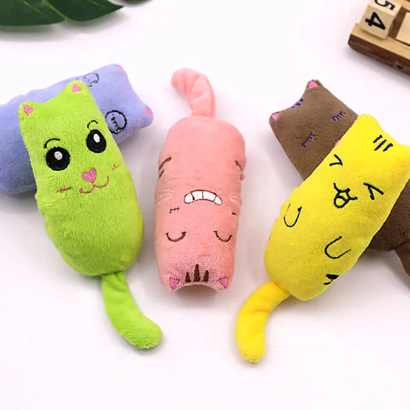 Funny Interactive Plush Cat Toy Kitten Chewing Bite Teeth Grinding