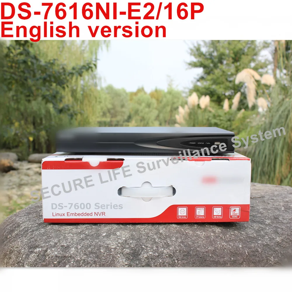 In stock DS-7616NI-E2/16P English version 16ch NVR HDMI and VGA output embedded plug & play NVR with 2 SATA 16 POE ports H.264 In stock DS-7616NI-E2/16P English version 16ch NVR HDMI and VGA output embedded plug & play NVR with 2 SATA 16 POE ports H.264