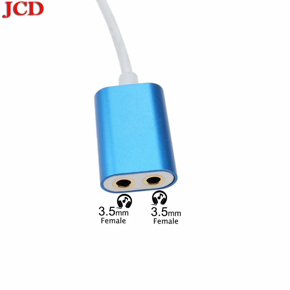 JCD Type-C 1 Male To 2 Female Audio Headphone Headset Earphone Splitter Cable double jack headphone splitter for Xiaomi for Letv