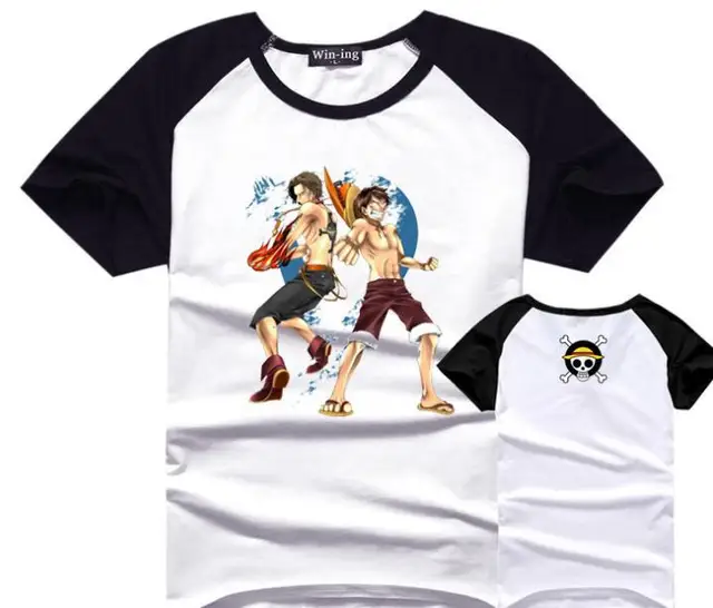 One Piece Luffy T shirt pirate logo cotton anime t shirts boy men