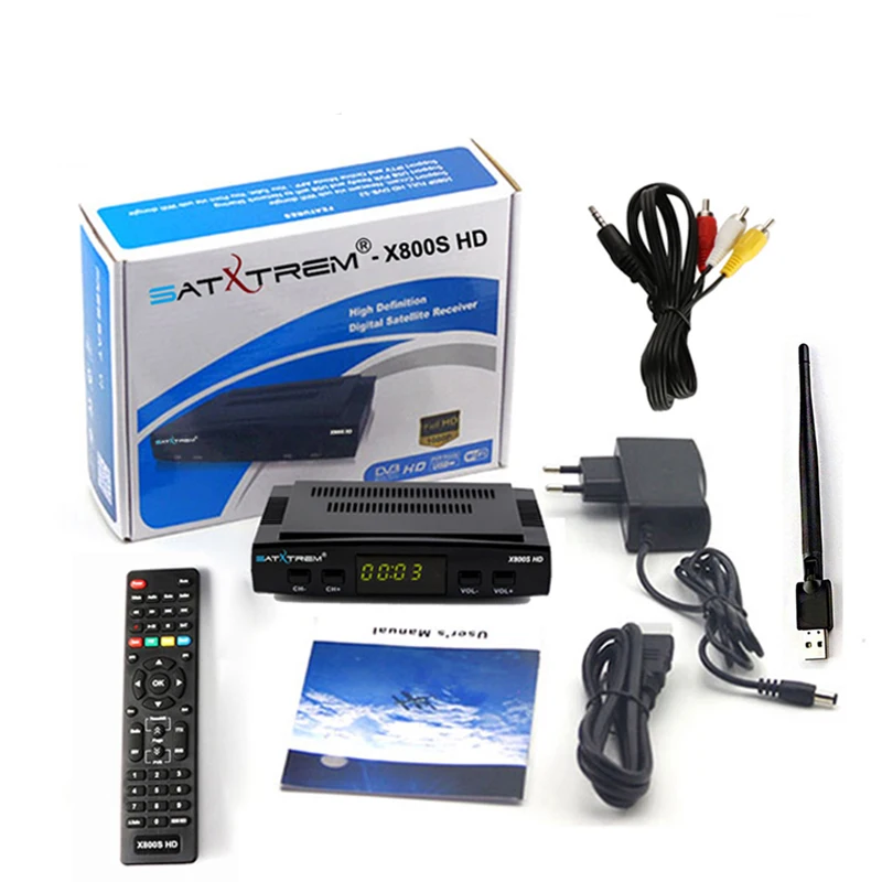 Satxtrem X800S HD Ccam спутниковый ресивер DVB-S2 Цифровой 1080P рецептор Azamerica Испания ТВ Тернер приемник с MT7601 Wifi