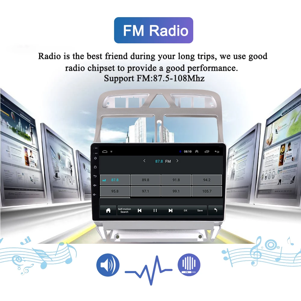 Best Navivox Android 8.1/9.0 2 din Car DVD Player GPS Navigation Multimedia For Peugeot  307 307 CC 307SWC Radio 2002-2013 car stereo 3