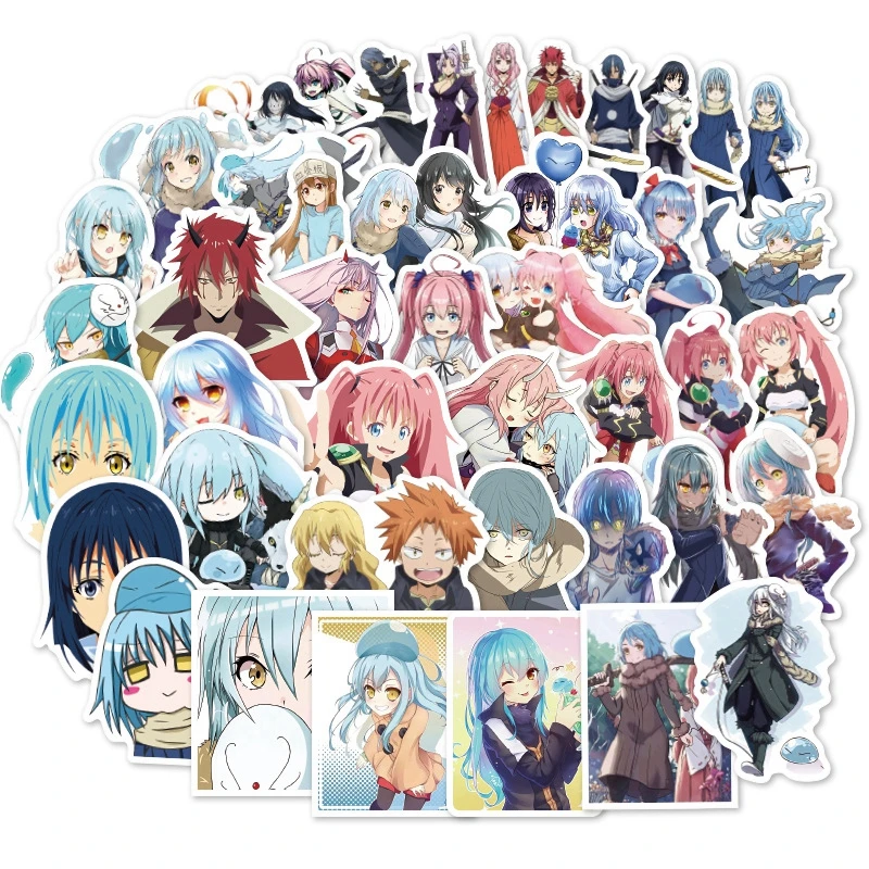 

Hot 50pcs Anime "about Me Reincarnation Into Slime This Thing" Sticker Scrapbook Blu-ray HD Waterproof Album Sticker Classic Toy