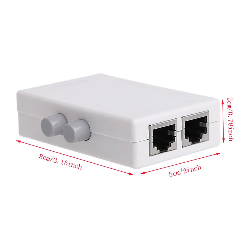 

2019 New Mini 2 Port AB Network Manual Sharing Switch Box 2In1/1In2 RJ45 Network/Ethernet