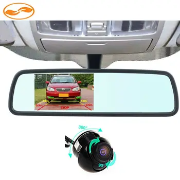 

360 Degrees Viewing Angle Rear / Front View Camera with Universal Bracket Mirror Monitor for Driving Parking Safety