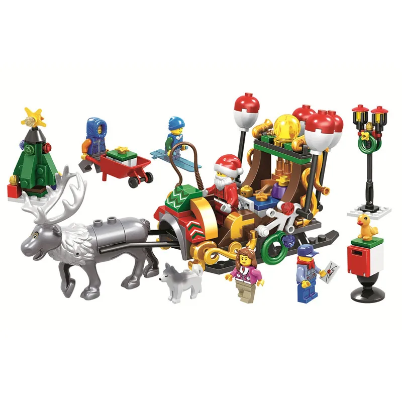

2019 Christmas Advent Calendar Santa Claus Snow Truck Elk Figures Building Blocks Model Kit Toys Compatible with legoingly Gifts