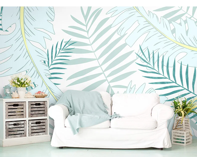 Bacaz Original 3d Leaf Wallpaper Mural for Bedroom Sofa Background 3d Mural Wall paper 3D Leaf Sticker