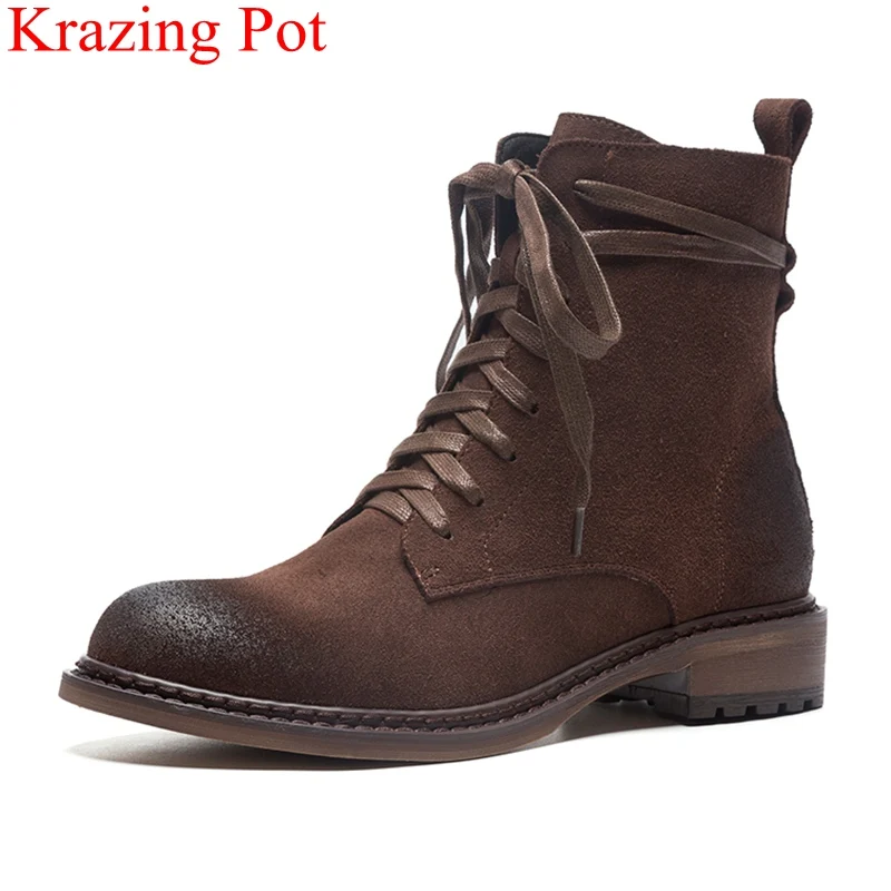 

2018 superstar soft genuine leather zipper square heel women ankle boots runway winter shoe office lady elegant comboy boots L80