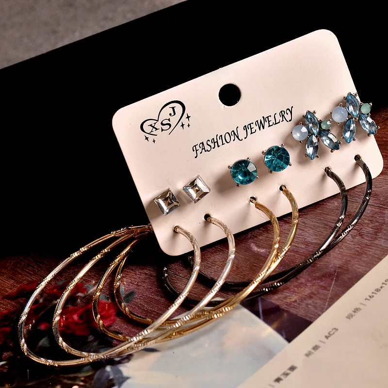 Новые модные женские аксессуары оптом для девочек день рождения серьги красивые mix and match 6 пар/компл. Серьги Подарки