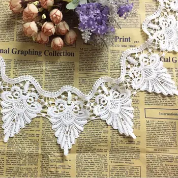 

15Yards 11.5cm Home Texile Decoration White Water Soluble Lace Trim Wave Edge Embroidery Garment Accessories For Wedding Dress