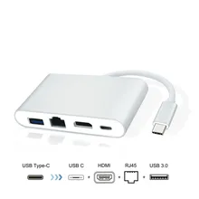 Usb-хаб USB C к HDMI RJ45 PD Thunderbolt 3 адаптер для MacBook samsung Galaxy S9/S8 huawei P20 Pro type-C USB 3,0 концентратор