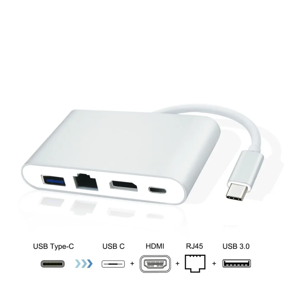 

USB HUB USB C to HDMI RJ45 PD Thunderbolt 3 Adapter for MacBook Samsung Galaxy S9/S8 Huawei P20 Pro Type-C USB 3.0 HUB