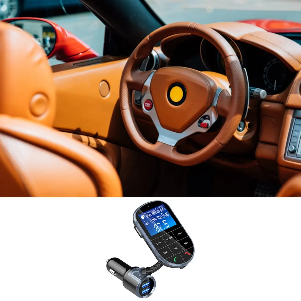 

BC37 Car Transmitter FM Modulator Dual USB Fast cargador AUX Wireless Audio TF U Disk MP3 Player Hands Free Car Kit