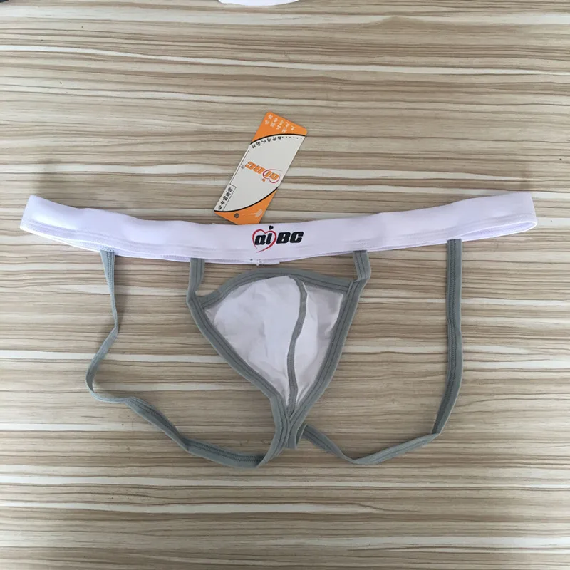 

AIBC Brand Men's Hollow Underwear Thin Ice Silk Breathable Pouch Thong Men Fashion Sexy Hollow Back/Front Briefs Gay Man Wear