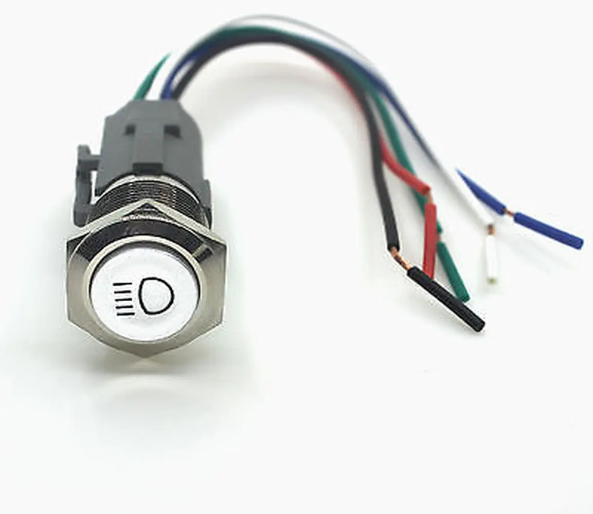 

YOCOMYLY 19mm Driving Lights car Main Beam LED Latching Push Button switch & Socket plug