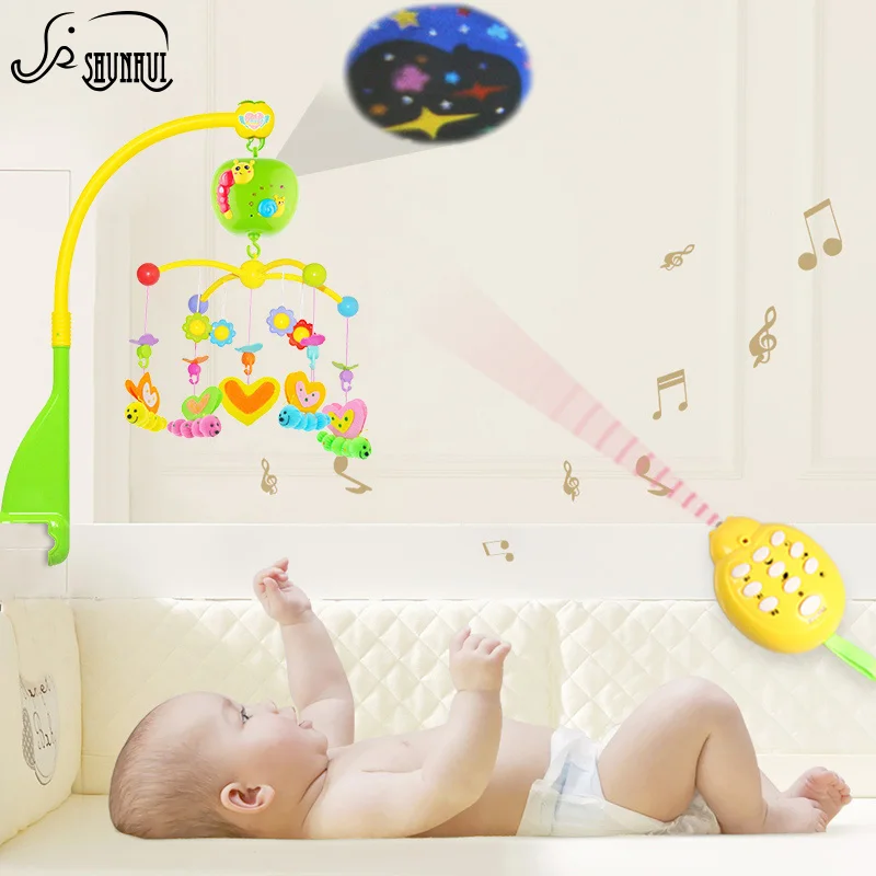 Mini Tudou Musical Baby Crib Mobile With Projector Lights And
