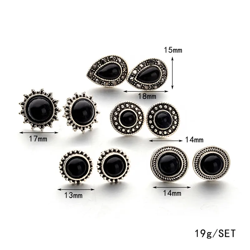 2018 Fashion earrings for women Bohemia Women Retro Silver Ear Clip Stud Earrings Jewelry for gift Brincos Bijoux Femme J06#N (11)