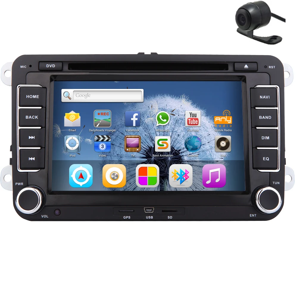 Top Android 5.1 Logo Audio Video APP Radio BT Stereo 4-Core Car DVD Auto AMP 1080P CD SD Map WiFi GPS Navigation For VW Volkswagen 10