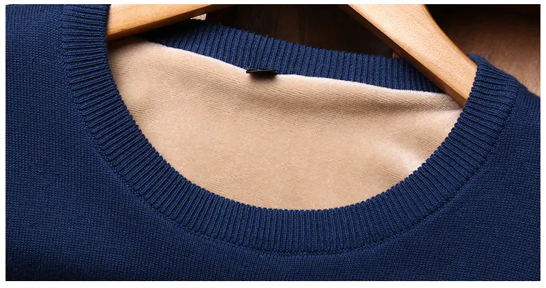 Fleece Sweater Pullovers Men Thick Keep Warm Winter Men Sweater Jersey Jumpers Autumn Cotton Striped Male knitwear Tops MS899D-06