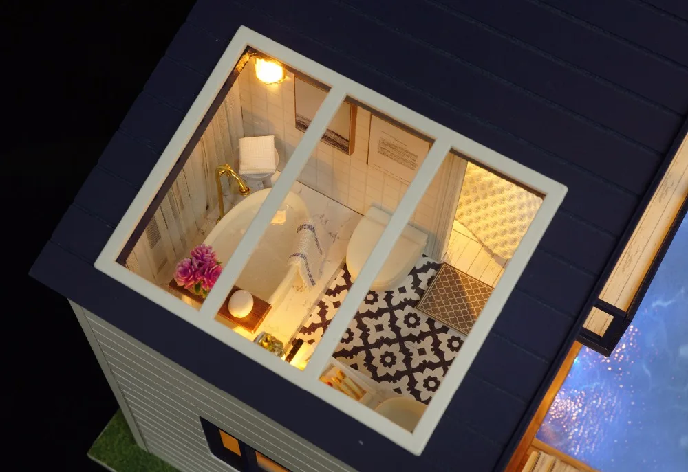 Casa de Boneca Móveis de Madeira Caixa em Miniatura Casa de Bonecas Brinquedos para Crianças Casa Faça Você Mesmo Puzzle Montar 3d Miniaturas s Kits Presente Aniversário 18 Casa de boneca móveis de madeira casa