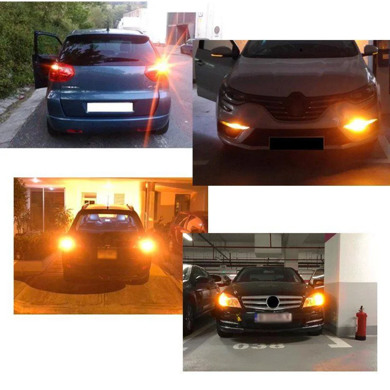 2 шт. 3000K 1156 144SMD BAU15S PY21W Canbus Янтарный Автомобильный светодиодный сигнал поворота лампа