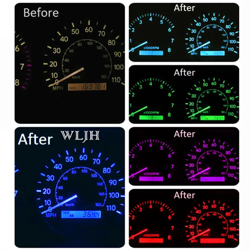 WLJH 7Colors Led Instrument Panel Gauge Cluster Speedometer Dashboard