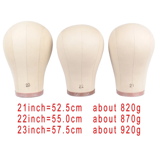  Leeven 21-24 Canvas Block Head for Making Wig Mannequin Head  With T Pins and Clamp stand Hair Edge Band for Wig Display, Making,Styling  21 Inch : Beauty & Personal Care