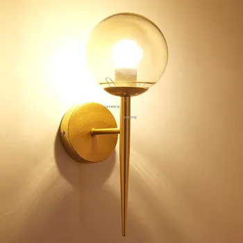 

Nordic LED Wall Lamp Irons Glass Ball Corridor Wall Sconce Decoration Lighting Light Fixture Bedroom Bedside Home Wall Light