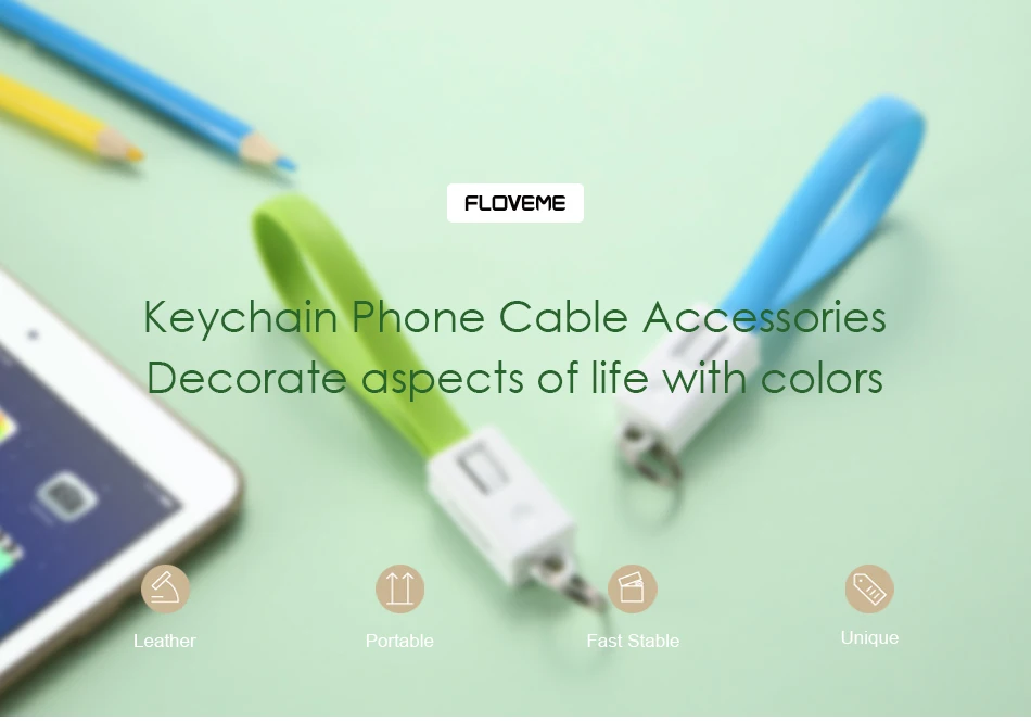 FLOVEME мини брелок Micro usb type C кабель для зарядки для iPhone samsung Портативный usb type-C USB-C кабель аксессуар