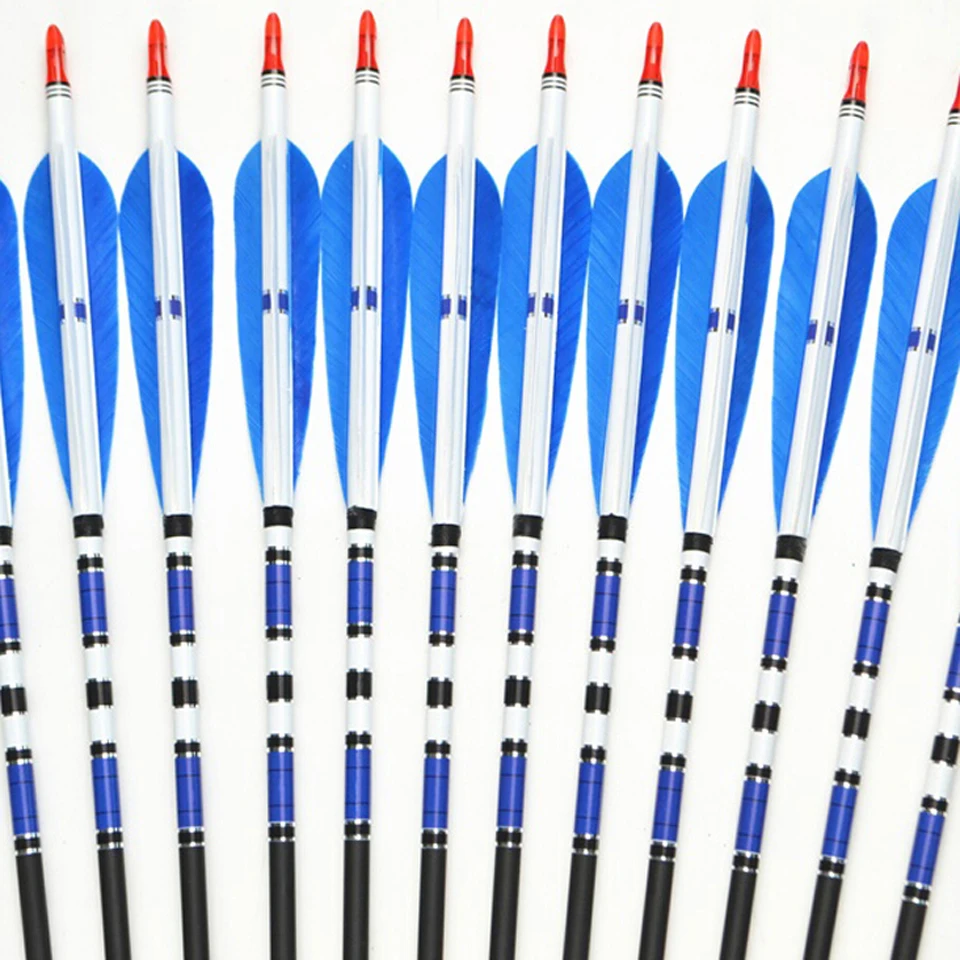 Kaufen 6 12 24 stücke Echt Türkei Feder Carbon Pfeile mit Länge 31 \