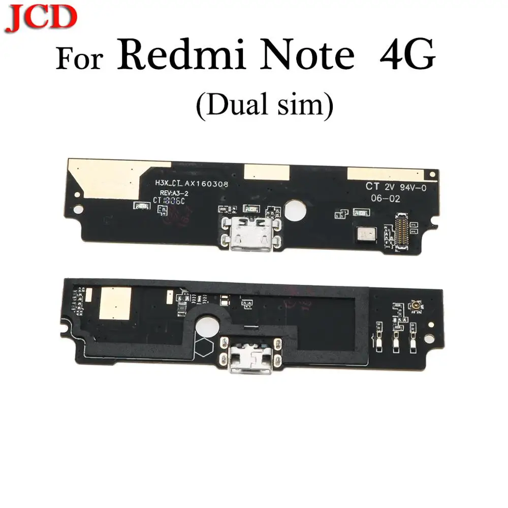 JCD Micro док-станция Соединительная Плата usb зарядный порт гибкий кабель для Xiaomi для Redmi 1 2 3 3s 4 4X 4A Note 2 3/3Pro Замена - Цвет: Note  4G Dual sim