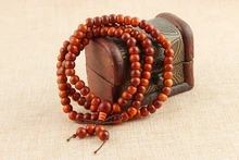 108* 0.8cm Raja Kayu Prayer Beads red Natural Wooden Mala Bracelet Buddha Rosary Necklace Tibetan Buddhist Jewelry