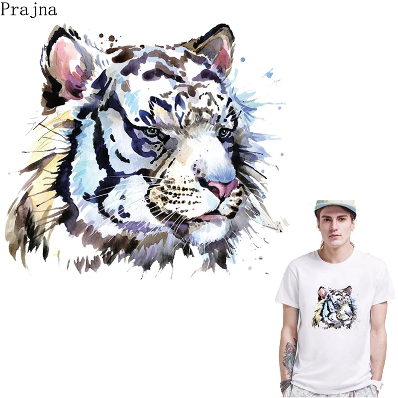 

Prajna Tshirt Patch Iron Transfer Vinyl Heat Tiger Iron On Transfer For Clothes Ironing Sticker Thermal Animal Applique Badge