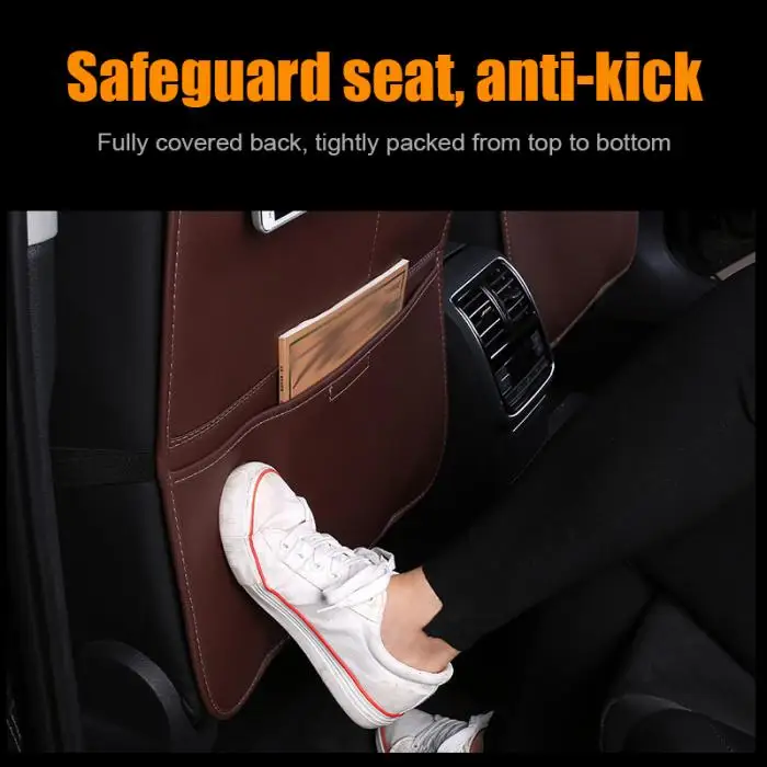 Новое автомобильное сиденье задняя крышка коврик протектор Анти-kick Pad Водонепроницаемый карманы для хранения аксессуары
