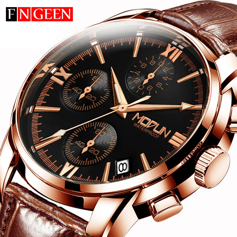 

2018 Luxury Fashion Men's Creative Quartz Wrist watches Business Casual Watch Leather strap Waterproof Clock relogio masculino