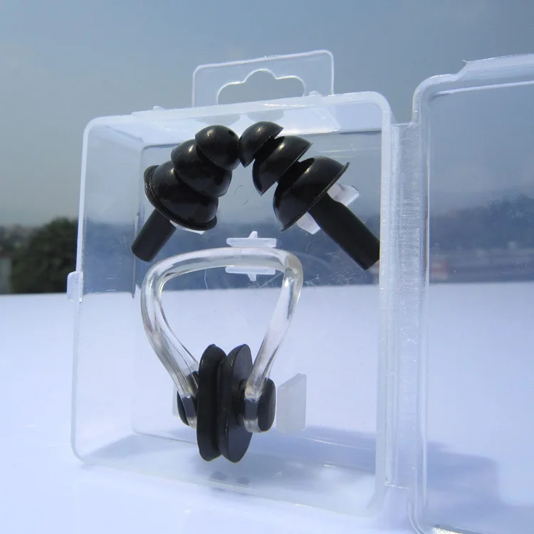 

Accessories Water Sports Universal Soft Silicone Swimming Nose Clips + 2 Waterproof Ear Plugs Earplugs Gear With A Case Box Pool
