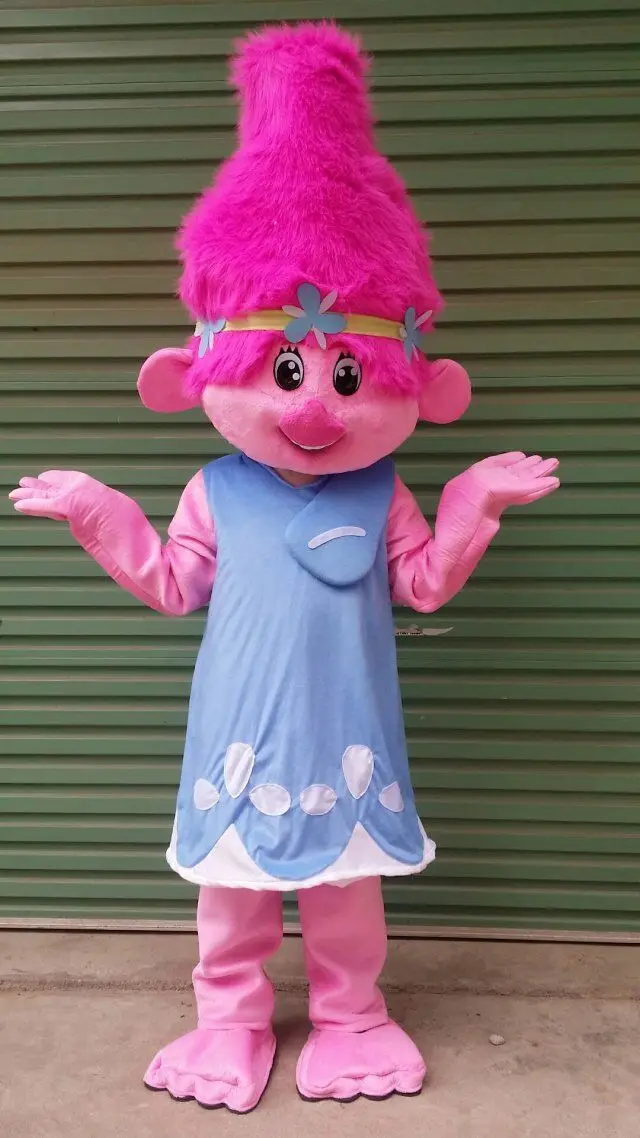 Cute Poppy Mascot Costume Trolls Princess Parade birthday Cosplay Dress Adult