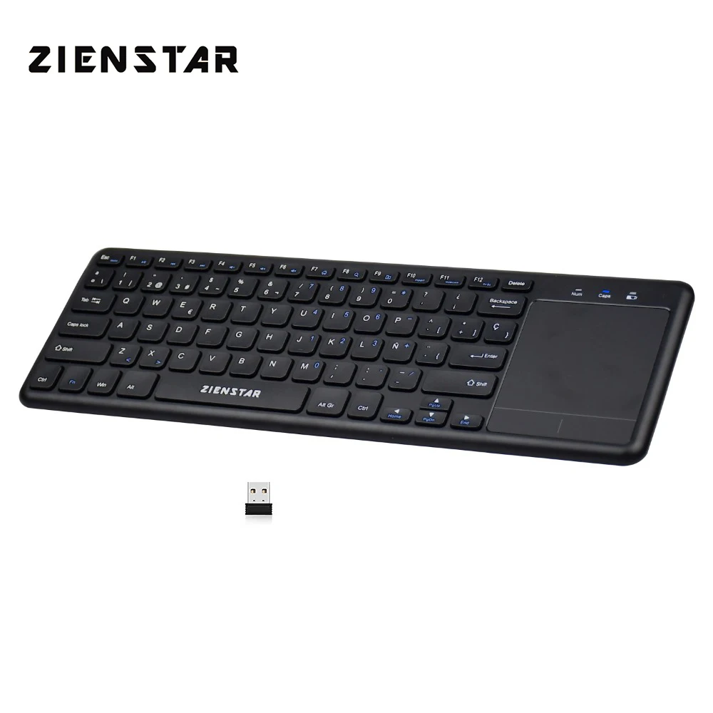 

Zienstar Spanish Letter 2.4Ghz Touchpad Wireless Keyboard for Windows PC,Laptop,Ios pad,Smart TV,HTPC IPTV,Android Box