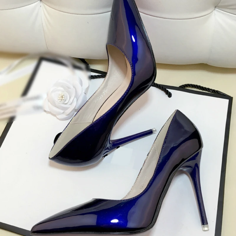 

Mazefeng Fashion Summer Women Casual Pumps Solid Ladies Flock High-heeled 10 Cm Shoes Pointed Toe Women Pumps Slip-on Thin Heel