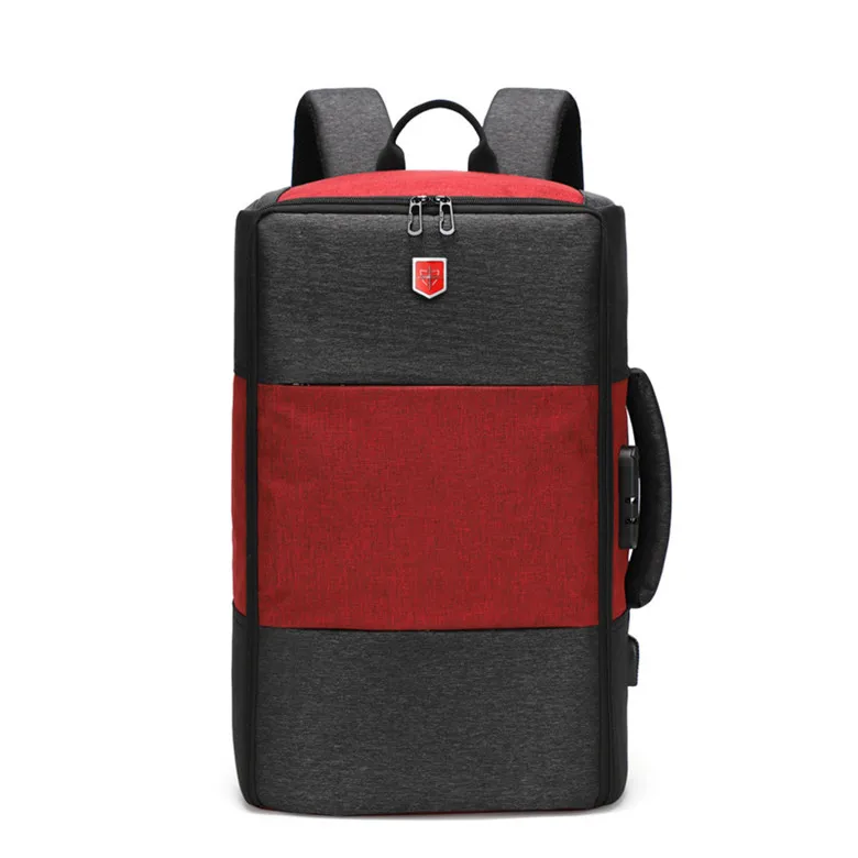 Рюкзак для ноутбука 17 дюймов с защитой от воров, мужские рюкзаки для путешествий с зарядкой через usb, Многофункциональный Водонепроницаемый рюкзак, школьная сумка Mochila - Цвет: Red