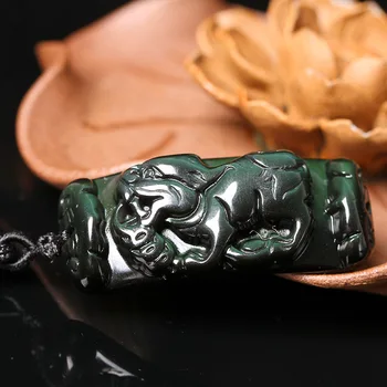 

Natural light color counter genuine Obsidian male and female hand shaped pendant jewelry wholesale supply brave Made in China