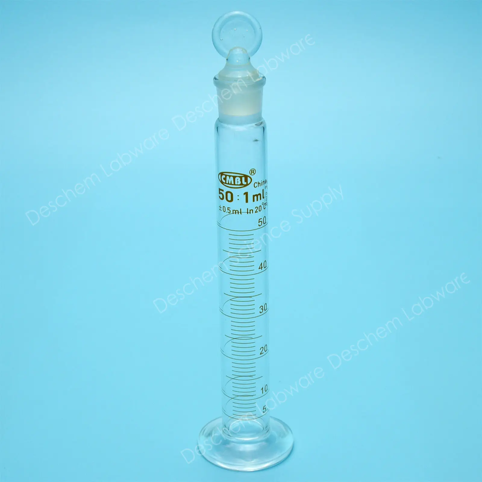50 мл, мерный цилиндр заземления с стеклянной пробкой, лабораторная стеклянная посуда для химических средств