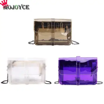

New Summer PVC Clear Crossbody Bags Women Ladies Girls Shoulder Transparent Chain Casual Travel Beach Messenger Clutch