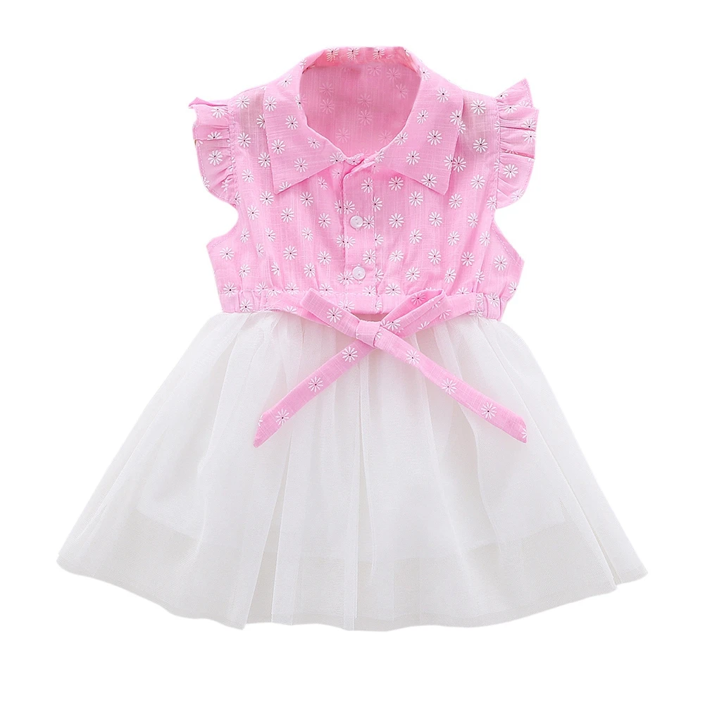 Girls Baby Butterfly Dress Girls Summer Sleeveless Floral Dresses Mesh