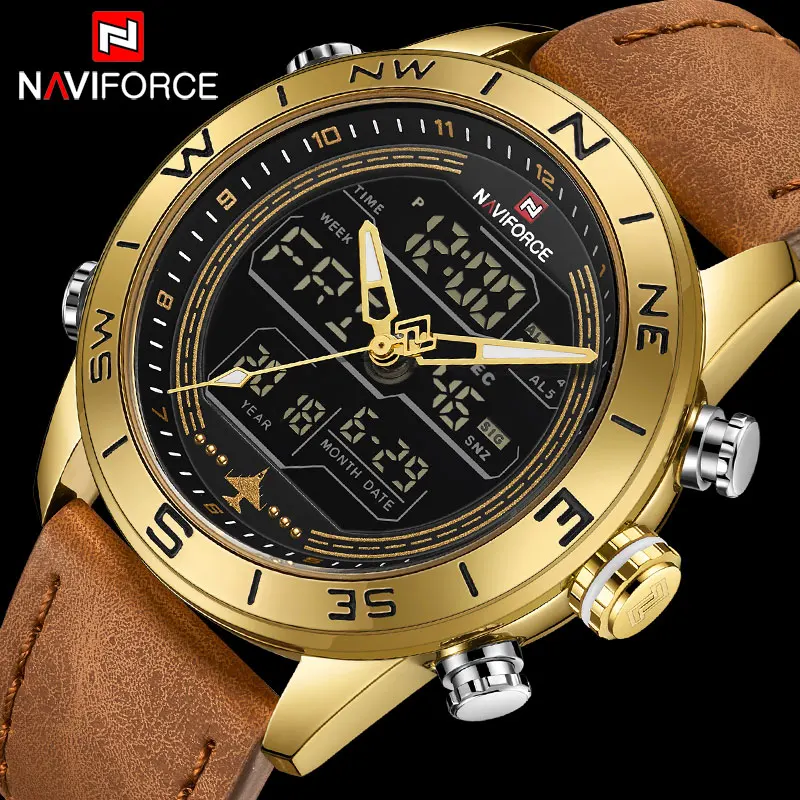 Часы наручные NAVIFORCE Мужские кварцевые спортивные светодиодсветодиодный