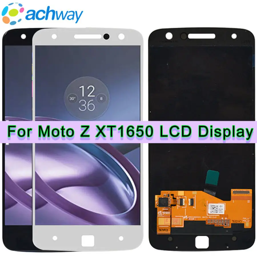 

LCD Display For Motorola Moto Z Droid XT1650 LCD Display Touch Screen Digitizer Assembly Replacement Parts for moto z lcd