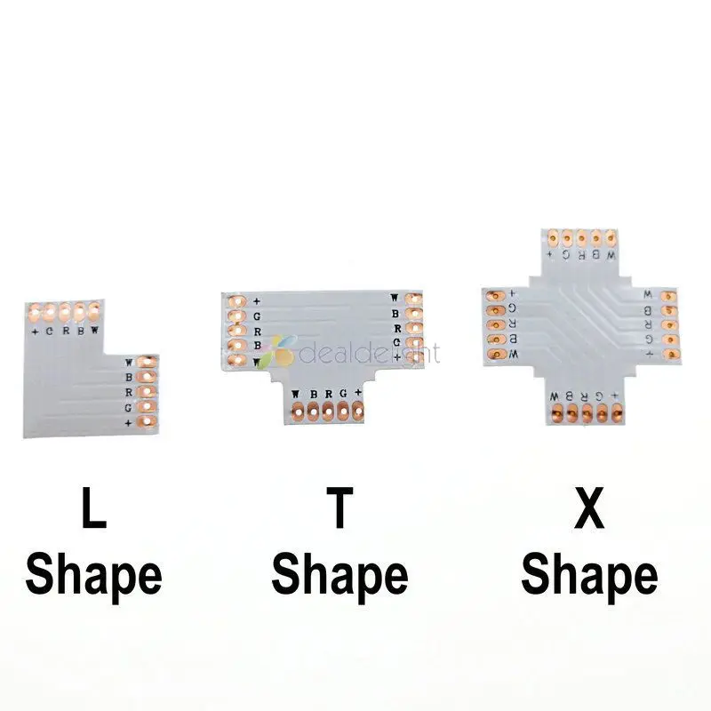 10 шт./лот 5 контактный разъем для печатной платы RGBW мм 12 L T X Shape разделитель RGBWW